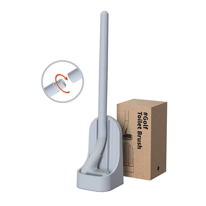 Silicone Golf Shape Toilet Brush with Holder Set Toilet Cleaner Brush Wall Mounted Toilet Brush and Drying Holder for Bathroom