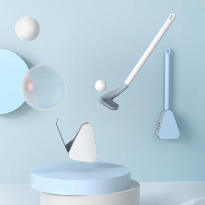 Silicone Golf Shape Toilet Brush with Holder Set Toilet Cleaner Brush Wall Mounted Toilet Brush and Drying Holder for Bathroom