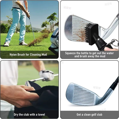 Golf Club Cleaning Brush Portable Groove Tube Cleaner Brush Spray Bottle Golf Brush Golf Club Cleaner Tool Golf Accessories