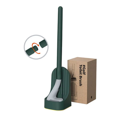 Silicone Golf Shape Toilet Brush with Holder Set Toilet Cleaner Brush Wall Mounted Toilet Brush and Drying Holder for Bathroom
