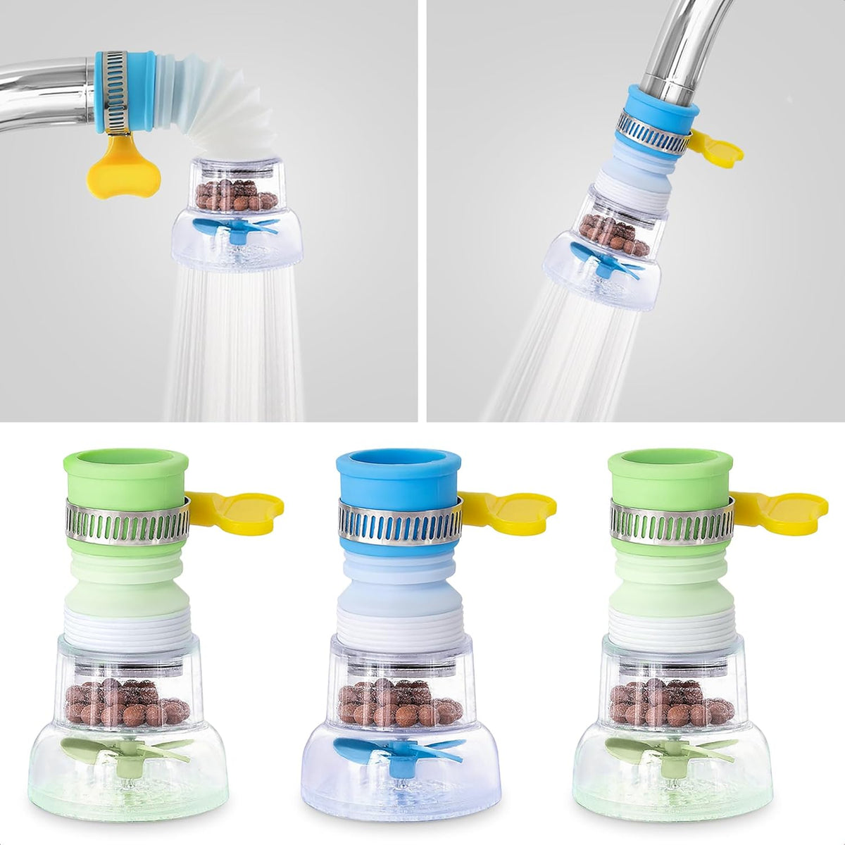 3 Pcs Faucet Filter, 360 Rotating Water Faucet Extenders for Sink